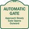 Signmission Designer Series-Automatic Gate Approach Slowly Gate Opens, 18" x 18", TG-1818-9862 A-DES-TG-1818-9862 - alternate 1